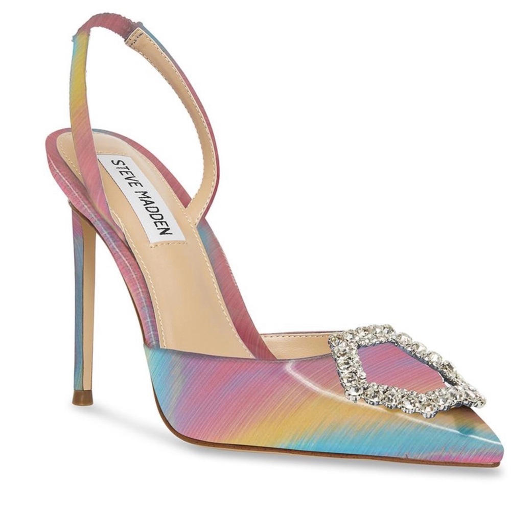 Steve Madden Vionnet Multi (rainbow) and Rhinestone Heels Size 7